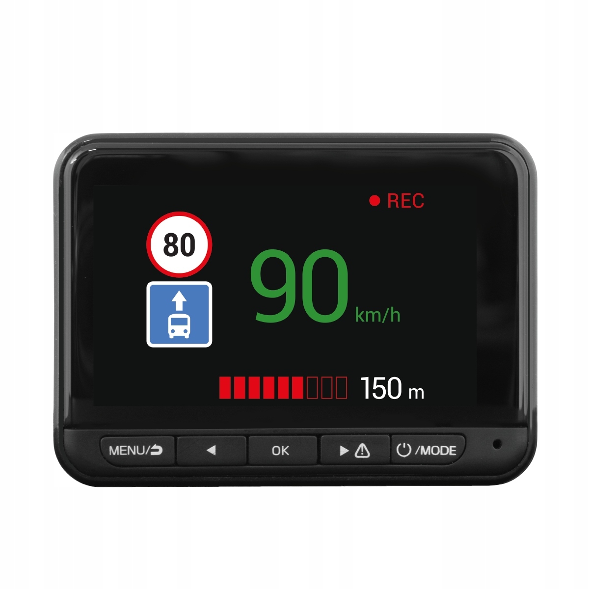 Wbudowany GPS i informacje o fotoradarach