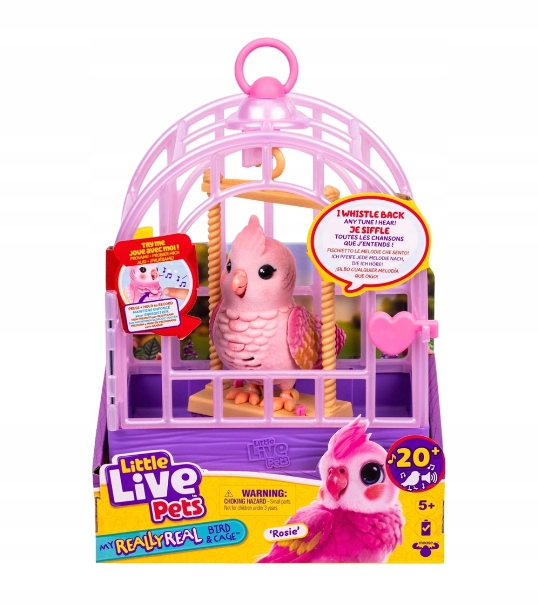 Little Live Pets 26692 – Mówiący ptaszek z klatką dla dzieci