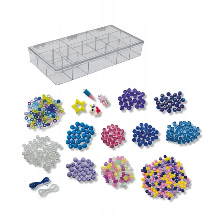 Różnorodność kolorów i kształtów koralików