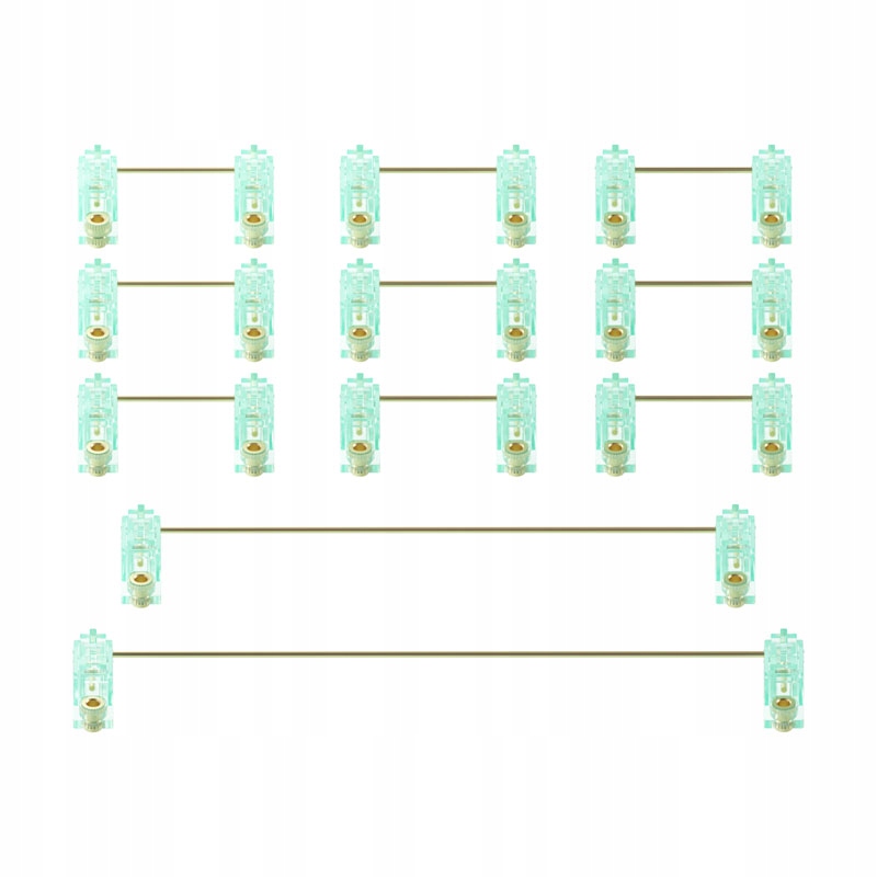 Rozmiar stabilizatorów: 9x 2u, 1x 6.25u, 1x 7u