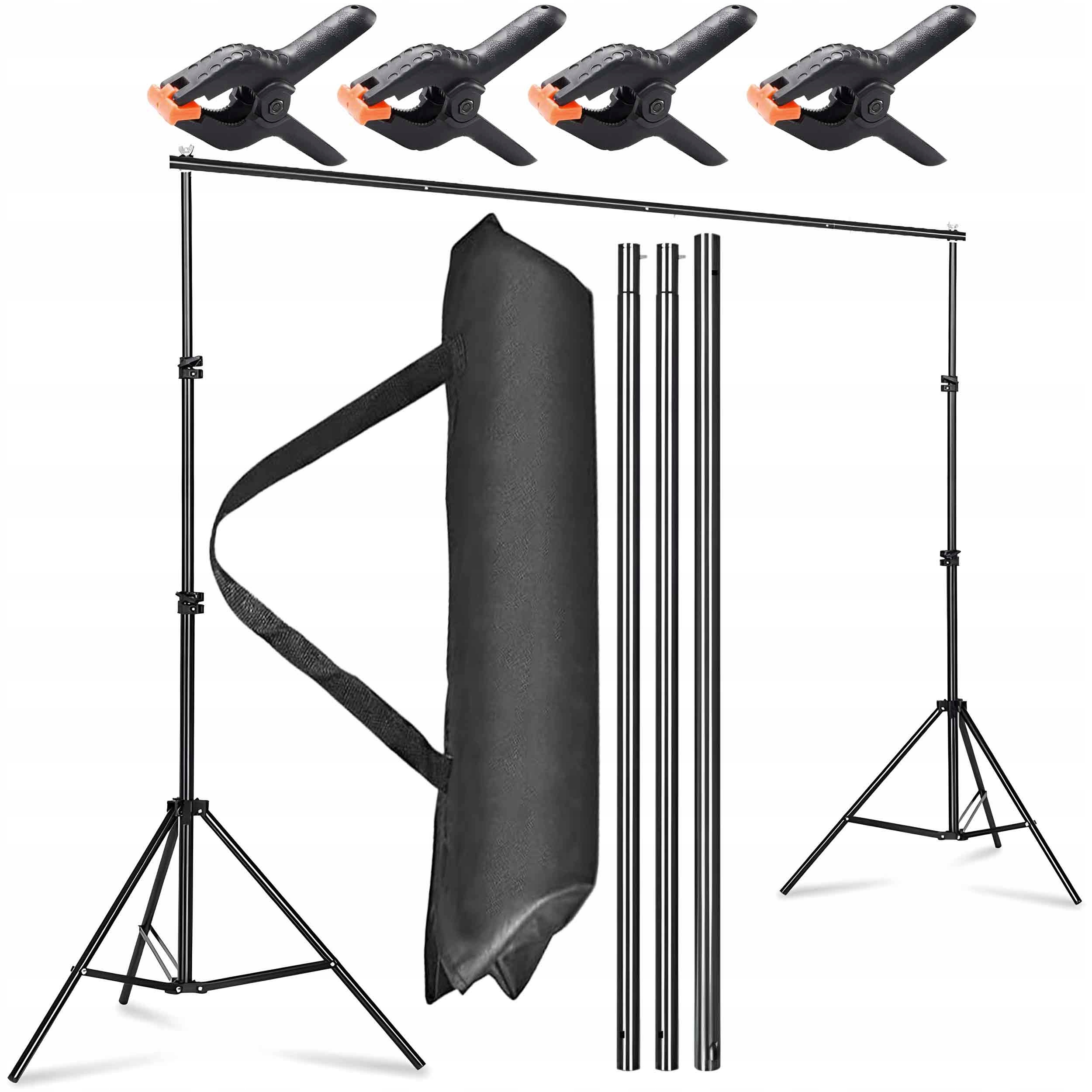 Statyw do Tła Fotograficznego Teł Zestaw do Studia Zaciski Etui 200x200cm – Idealne rozwiązanie dla każdego fotografa