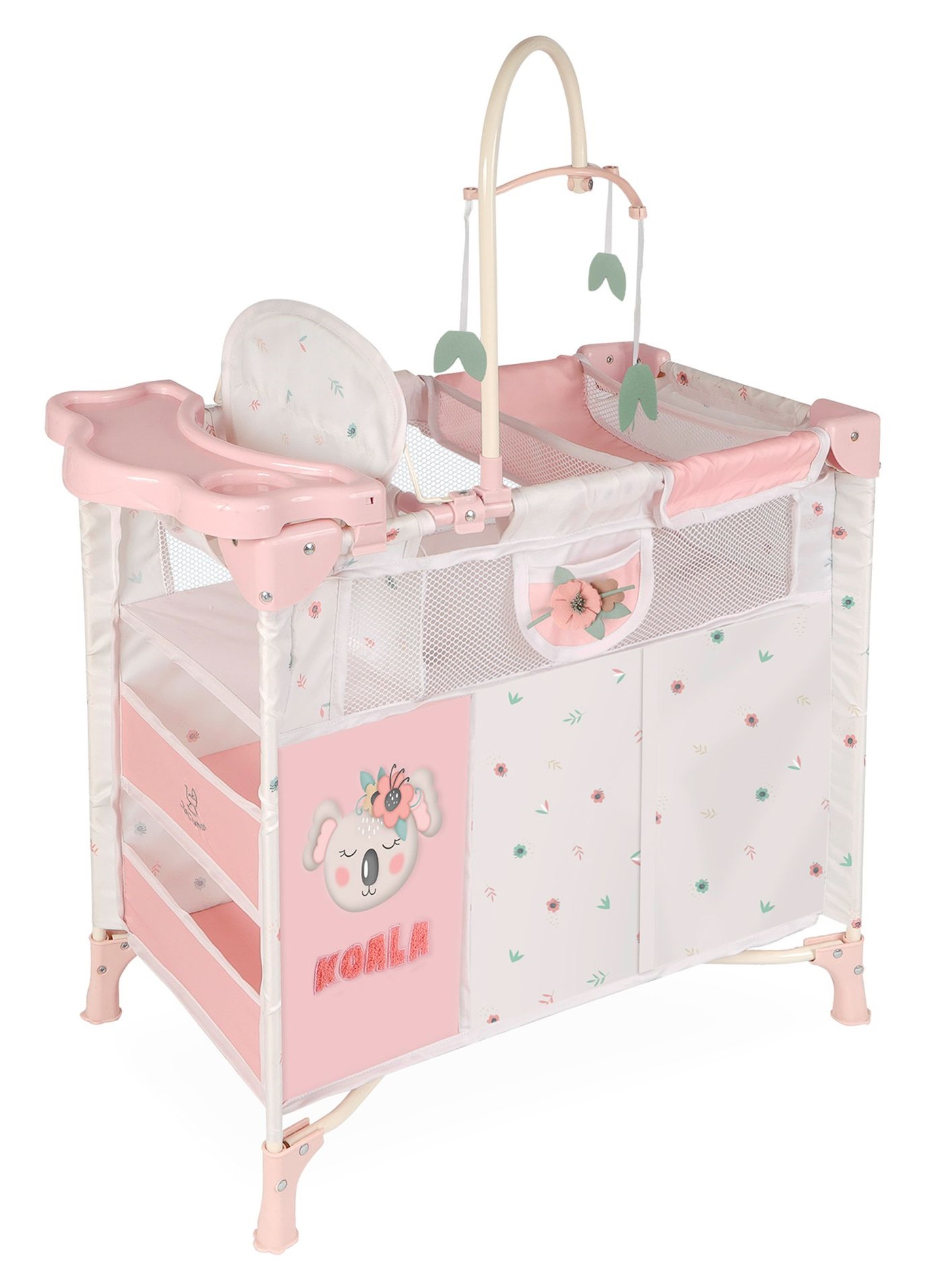 Łóżeczko dla lalek z krzesełkiem i szafą 3w1 KOALA – Idealna zabawa dla Twojej małej księżniczki