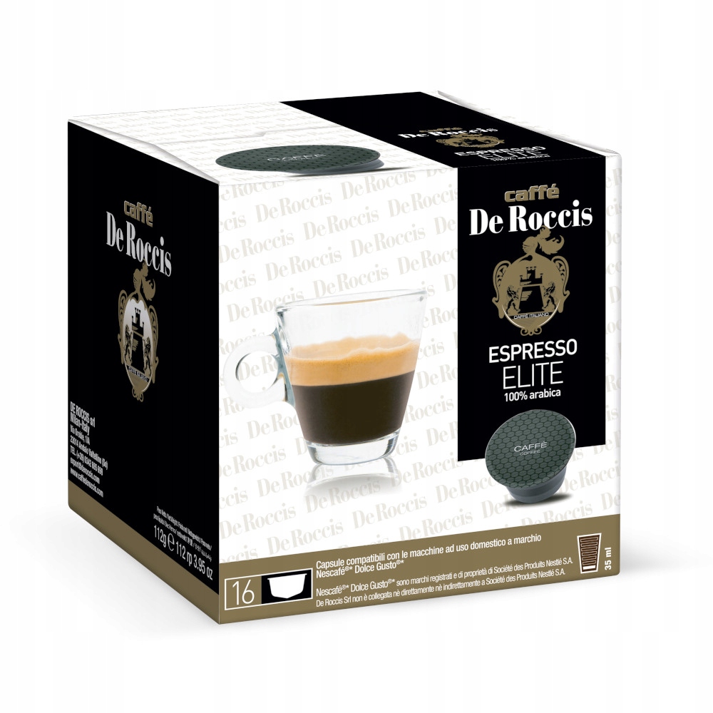 Kapsułki do Ekspresu Nescafe Dolce Gusto Elite Espresso 16szt De Roccis – Wyjątkowy smak w każdej filiżance