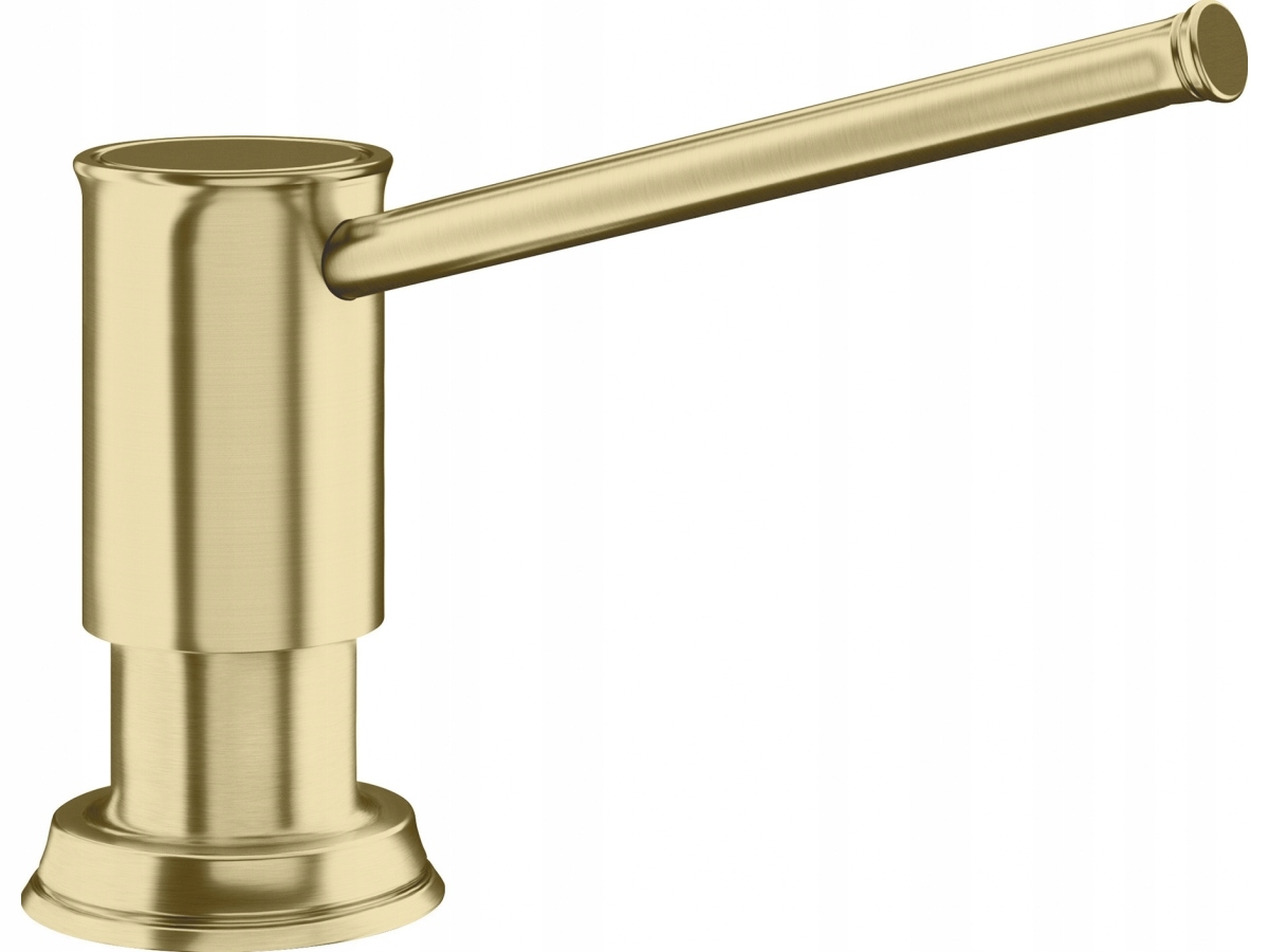 Dozownik na płyn bazowy BLANCO LIVIA Satin GOLD – Elegancja i funkcjonalność w Twojej kuchni