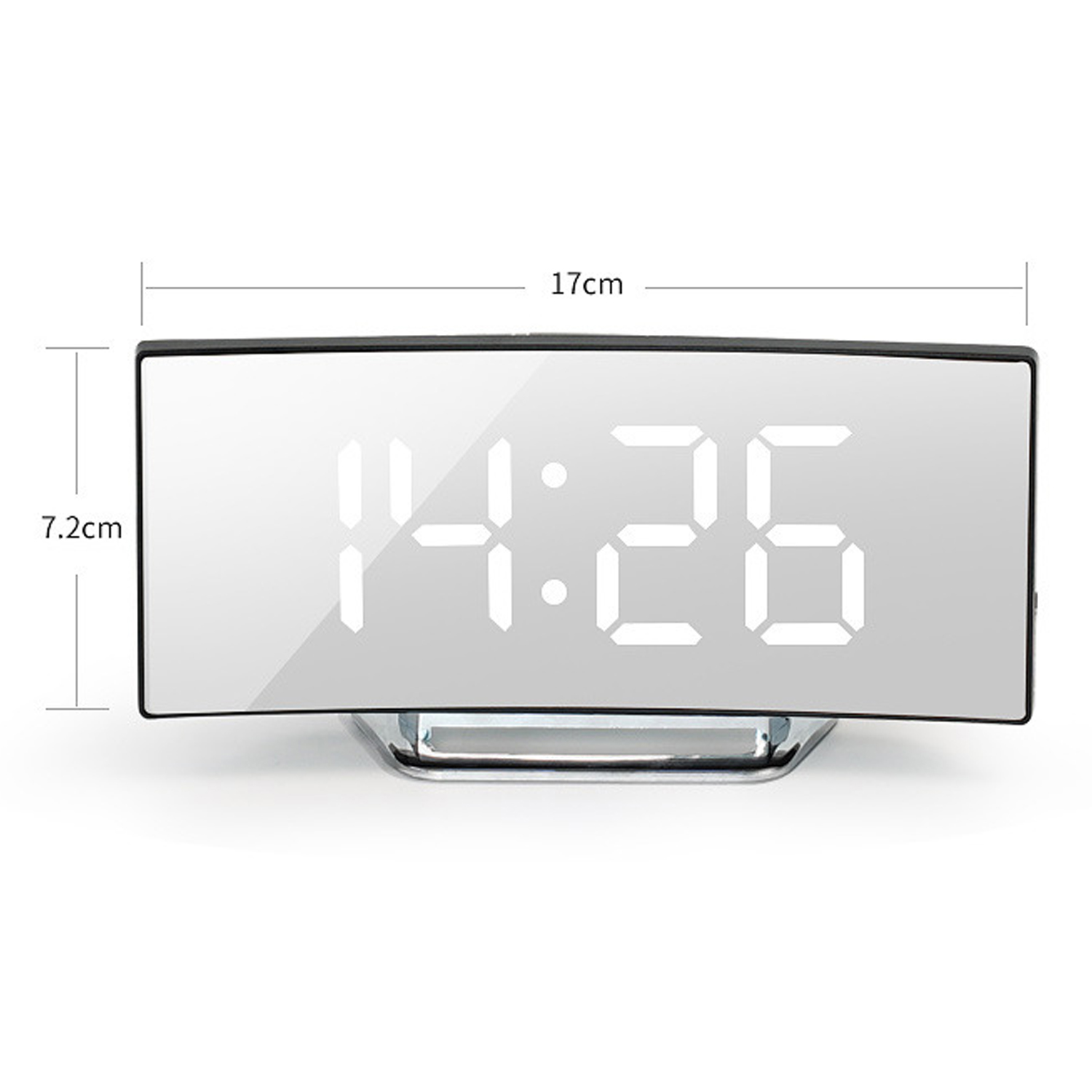 ZEGAR ELEKTRONICZNY MIRROR CLK-03 BIAŁE CYFRY – Nowoczesny budzik z lustrzanym ekranem