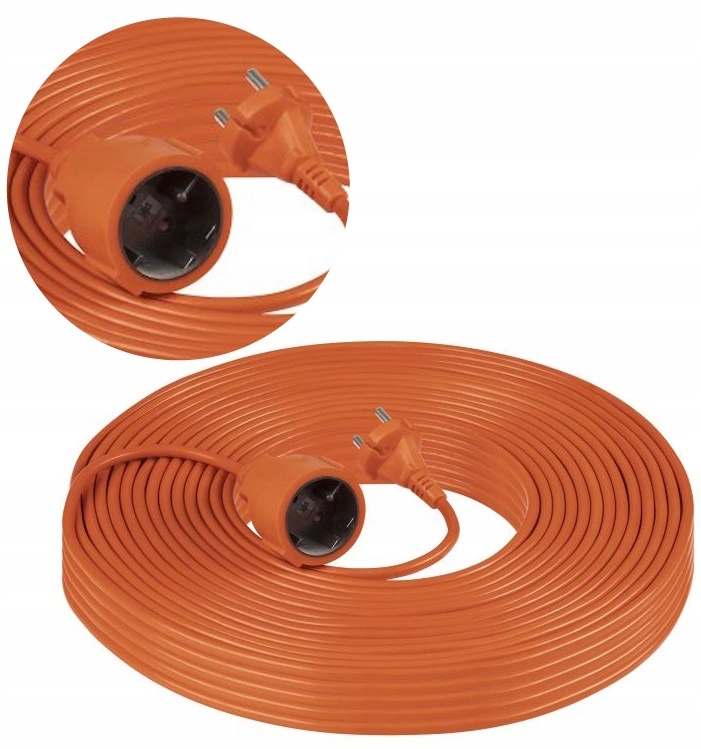 Przedłużacz ogrodowy jednogniazdowy PVC H05VV-F 2x1,5mm² – Wygodne zasilanie w ogrodzie