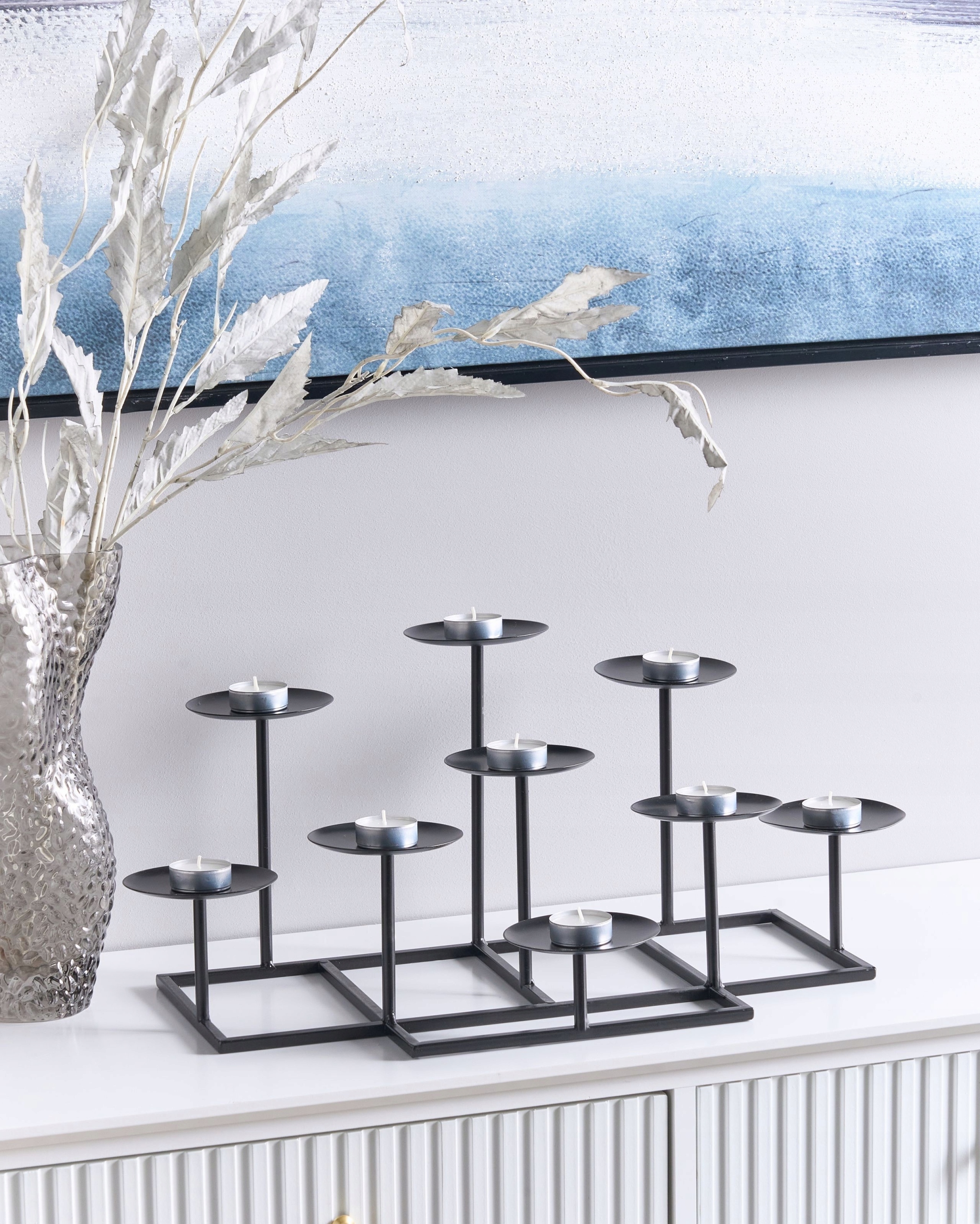 Świecznik LAMEGO Metal 23 cm Czarny – Elegancja i styl w Twoim wnętrzu