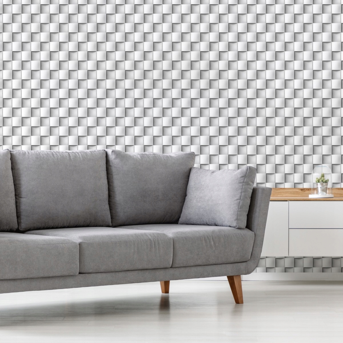 Muralo Tapeta Modernistyczna Mozaika - Efekt 3D do Twojego wnętrza