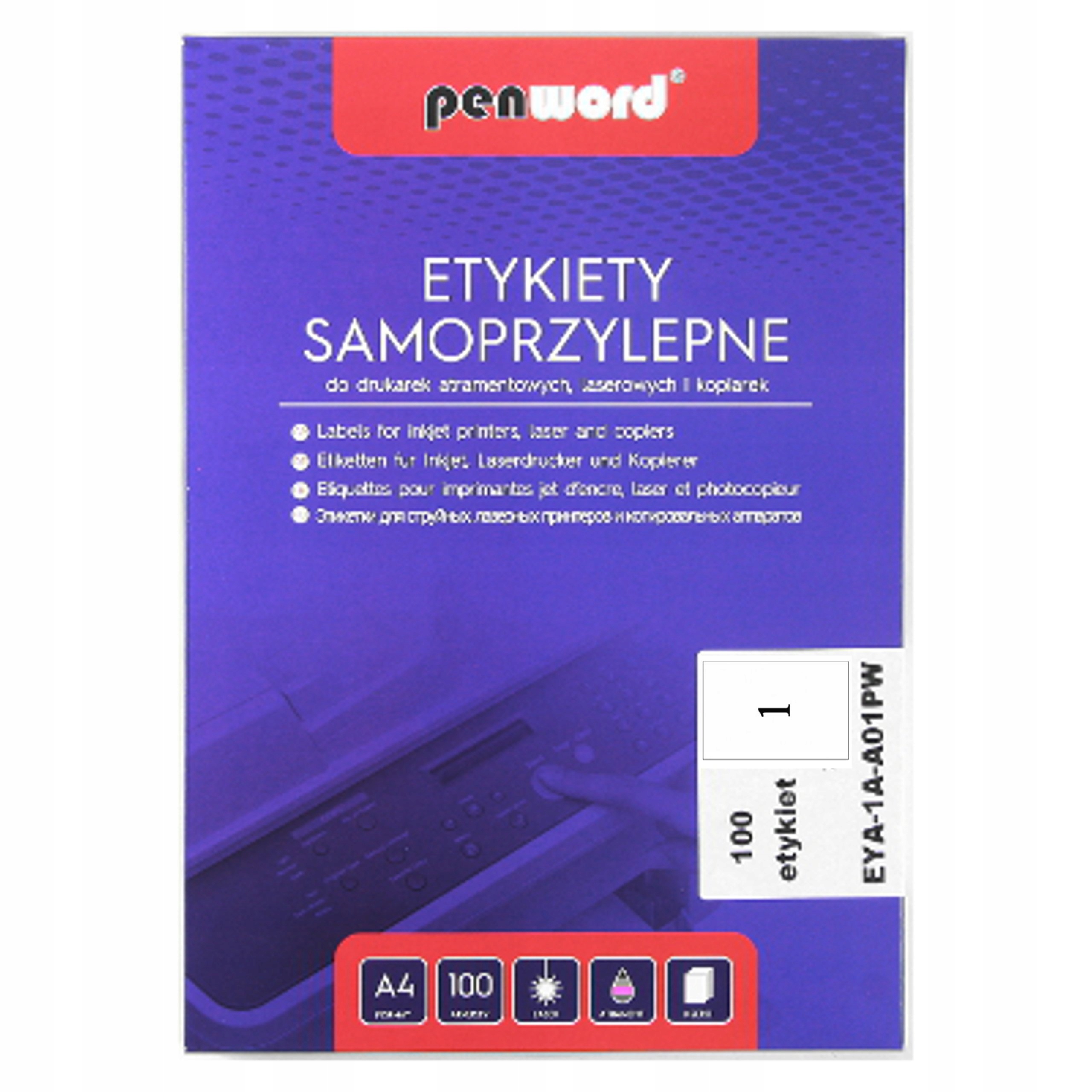 Etykiety samoprzylepne A4/100K 1x210x297mm – Idealne rozwiązanie dla Twojego biura