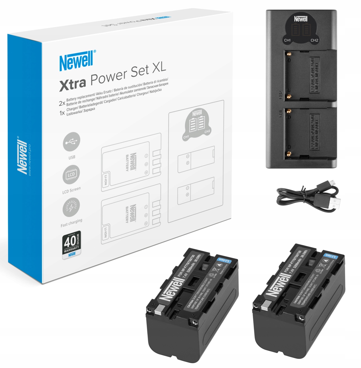 Ładowarka do aparatu Newell DL-USB-C + 2x NP-F770 – Idealne rozwiązanie dla fotografów