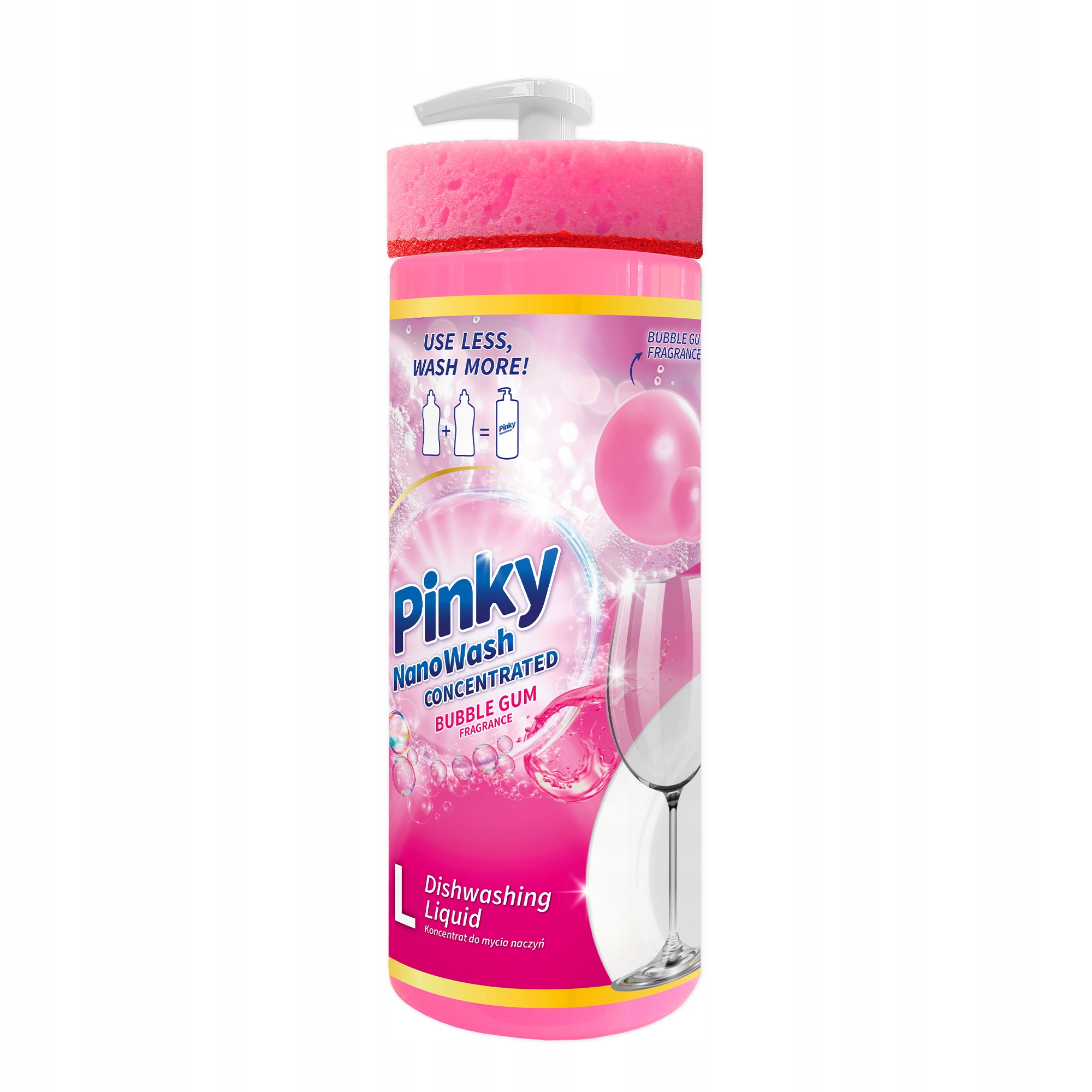 ZESTAW 2x Płyn do Mycia Naczyń Bubble Gum i Mango Koncentrat NanoWash Pinky – Efektywne i przyjemne mycie naczyń