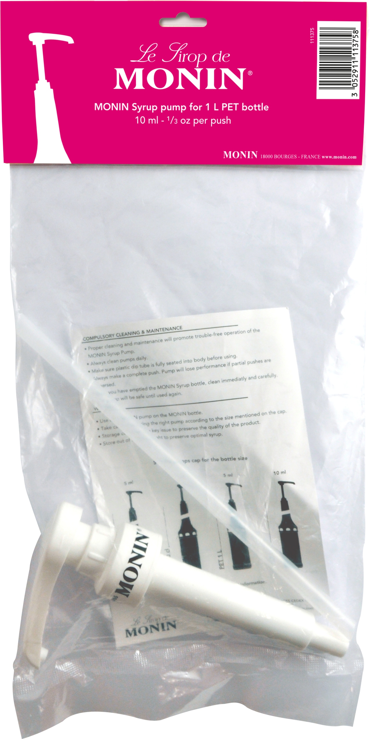 Pompka do syropów Monin 10 ml PET – Idealne dozowanie dla Twoich napojów