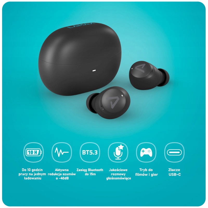 Długotrwała bateria – 10 godzin słuchania i 42 godziny z etui