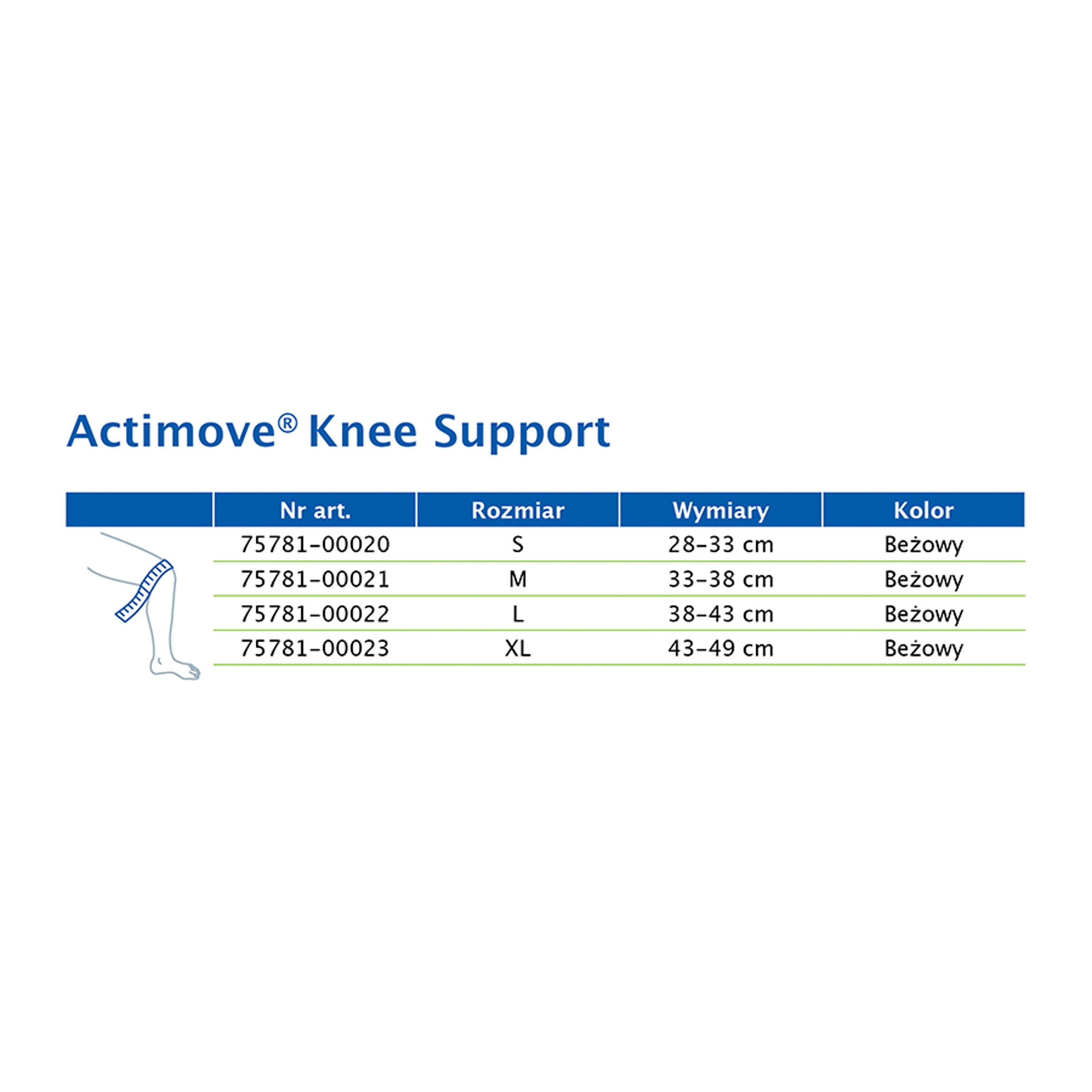 Actimove AC Opaska stawu kolanowego dla osób z zapaleniem stawów – Rozmiar S, beżowy