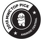 Logo wyróżnienia Najczęściej wybierany smartfon na targach MWC 2018 serwisu Android Central