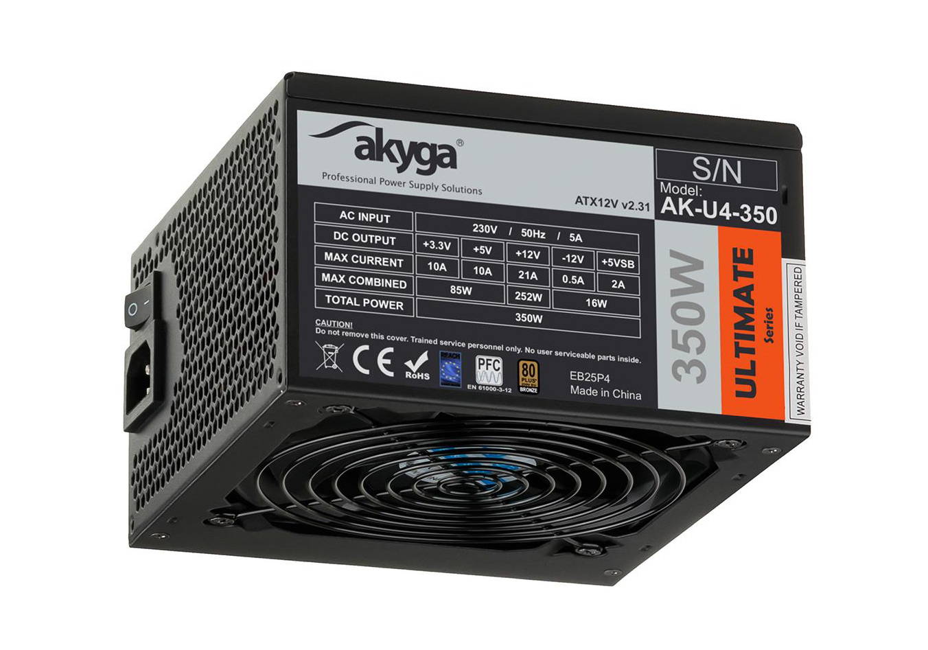 Zasilacz Akyga Ultimate 350W (AK-U4-350) – Stabilne zasilanie dla Twojego komputera