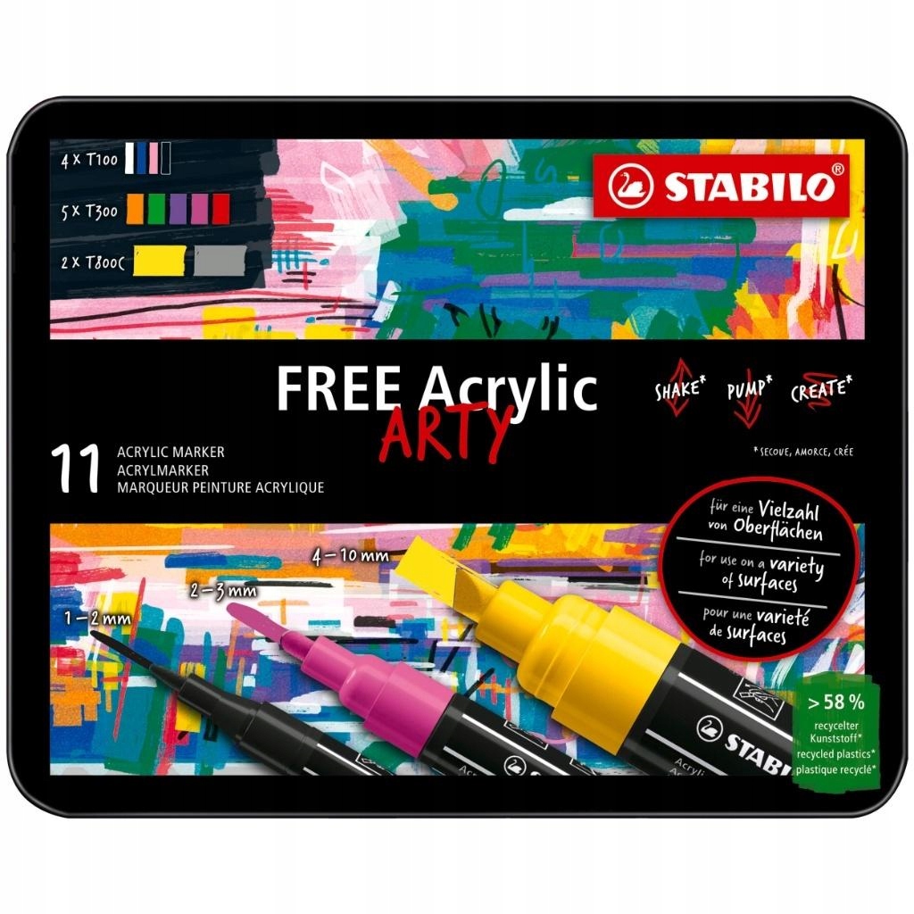 Marker Free Acrylic Starter Kit 11szt STABILO – Kreatywność na wyciągnięcie ręki