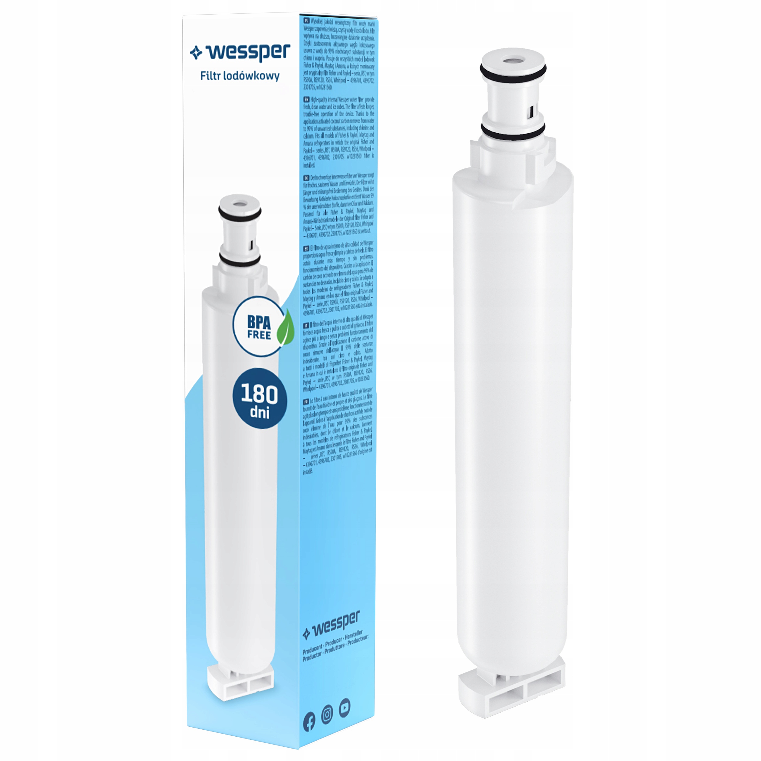 Filtr wody Wessper WES403 – Czysta woda dla Twojej lodówki