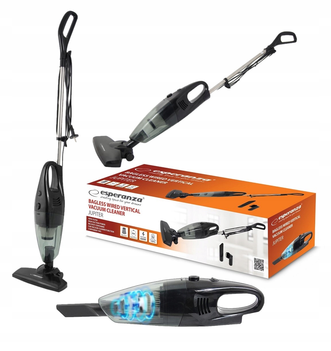 Odkurzacz Pionowy Esperanza Jupiter – Efektywne sprzątanie w Twoim domu