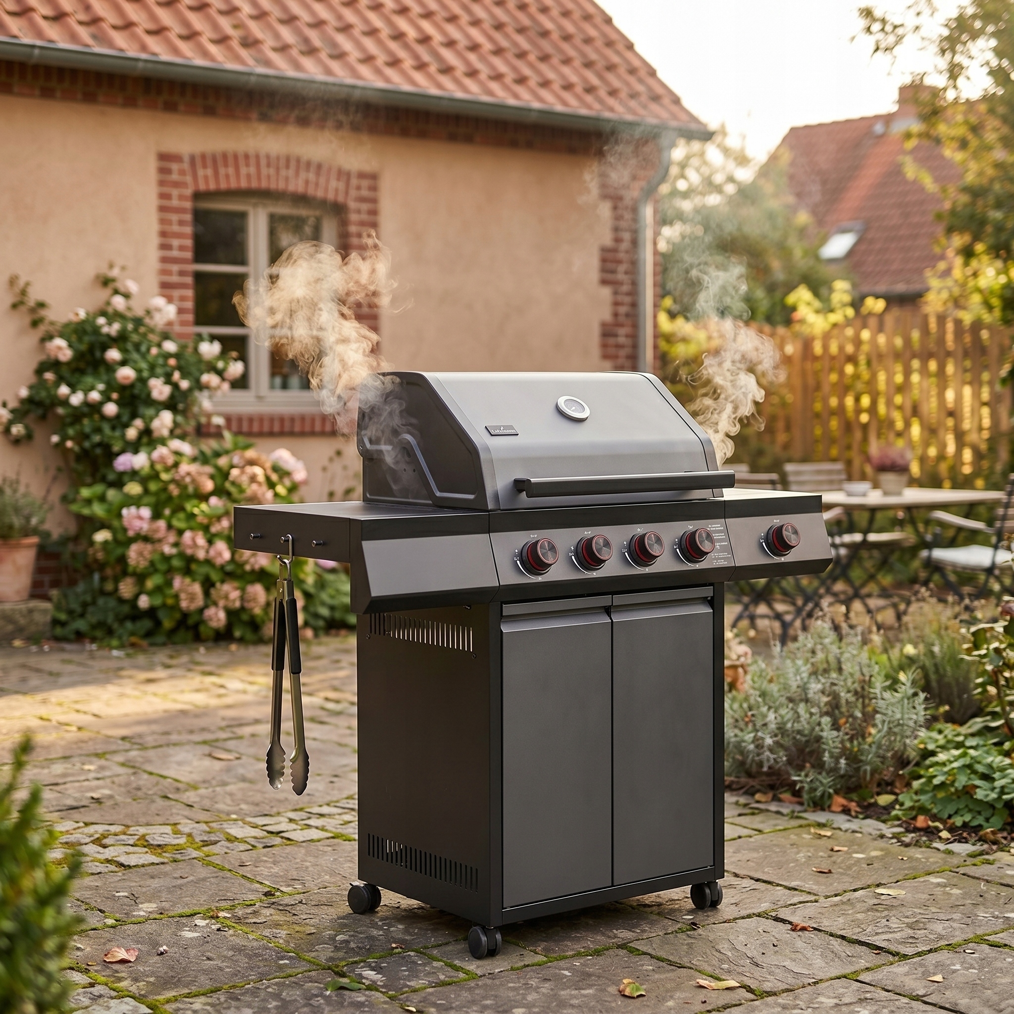 Grill gazowy Ogrodowy ŻELIWNY LEHMANN 4+1 nierdzewny 15 kW +szafka na butlę Kod producenta GRILL GAZOWY LEHMANN CHICAGO 4+1