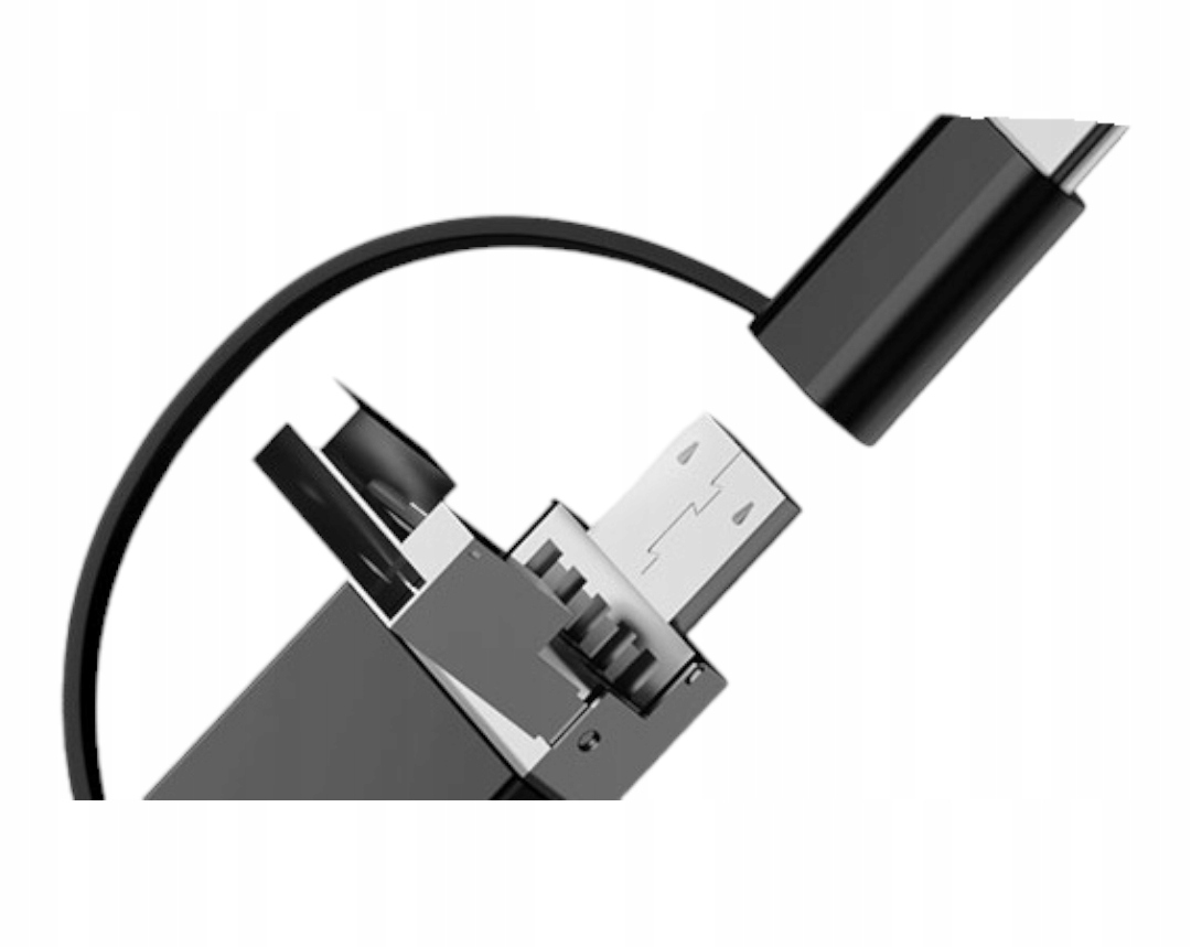 Uniwersalny kabel z trzema przejściówkami USB