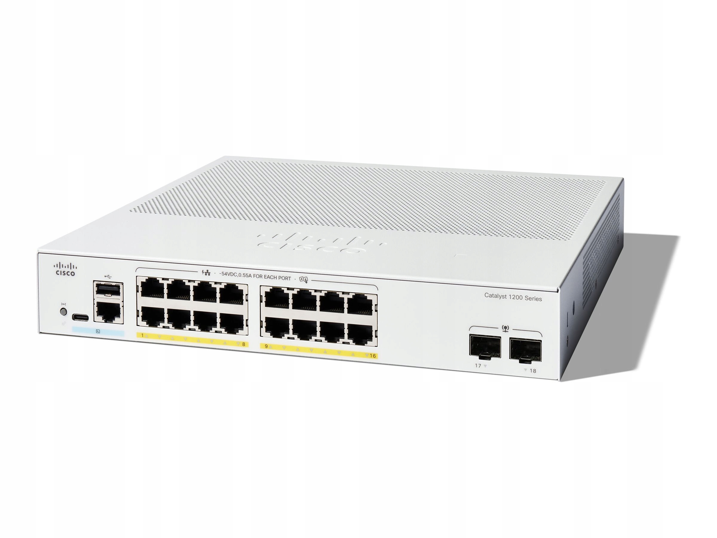 Switch Cisco CISCO Catalyst 1200 16-port GE PoE 2x1G SFP – Wydajność i niezawodność w sieci