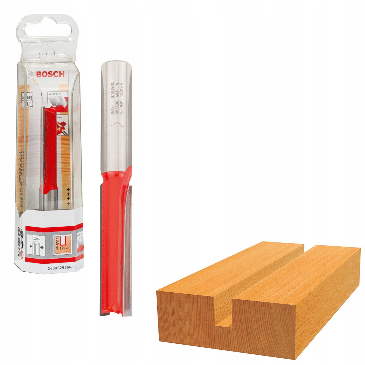 Frez prosty do wpustów Bosch 12x12x98 - 2608629366 – Idealny do precyzyjnego frezowania