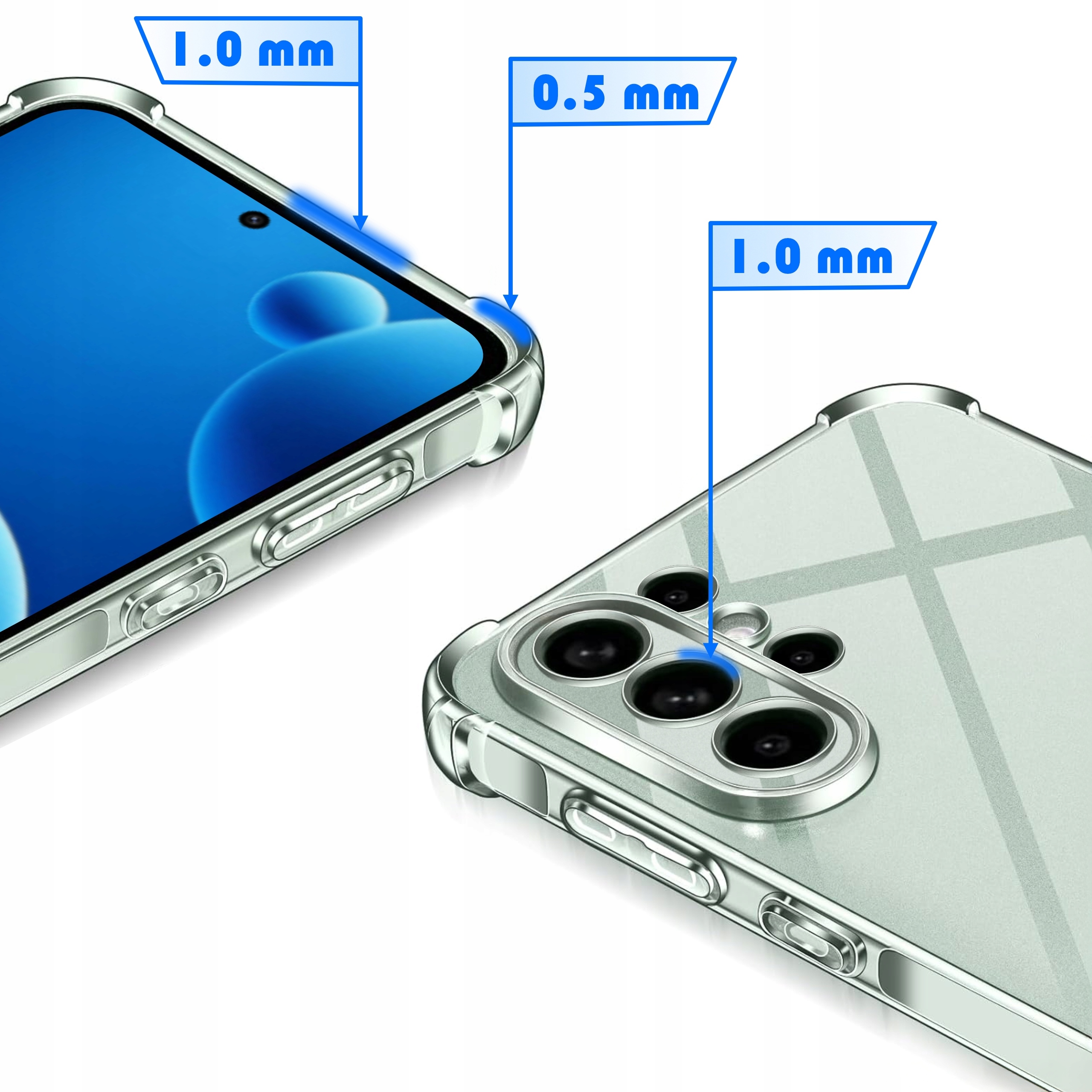 Wzmocniona konstrukcja z 4 narożnikami – Maksymalna ochrona przed upadkami