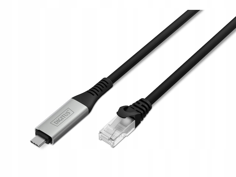 Digitus Kabel adapter USB-C - RJ45 Kat. 6A S/FTP, 1 Gbit/s, USB 3.2 Gen1, LSZH, 2m – Stabilne połączenie sieciowe