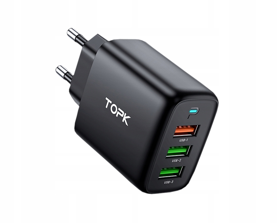 Ładowarka sieciowa 3xUSB 30W Szybkie ładowanie QC3