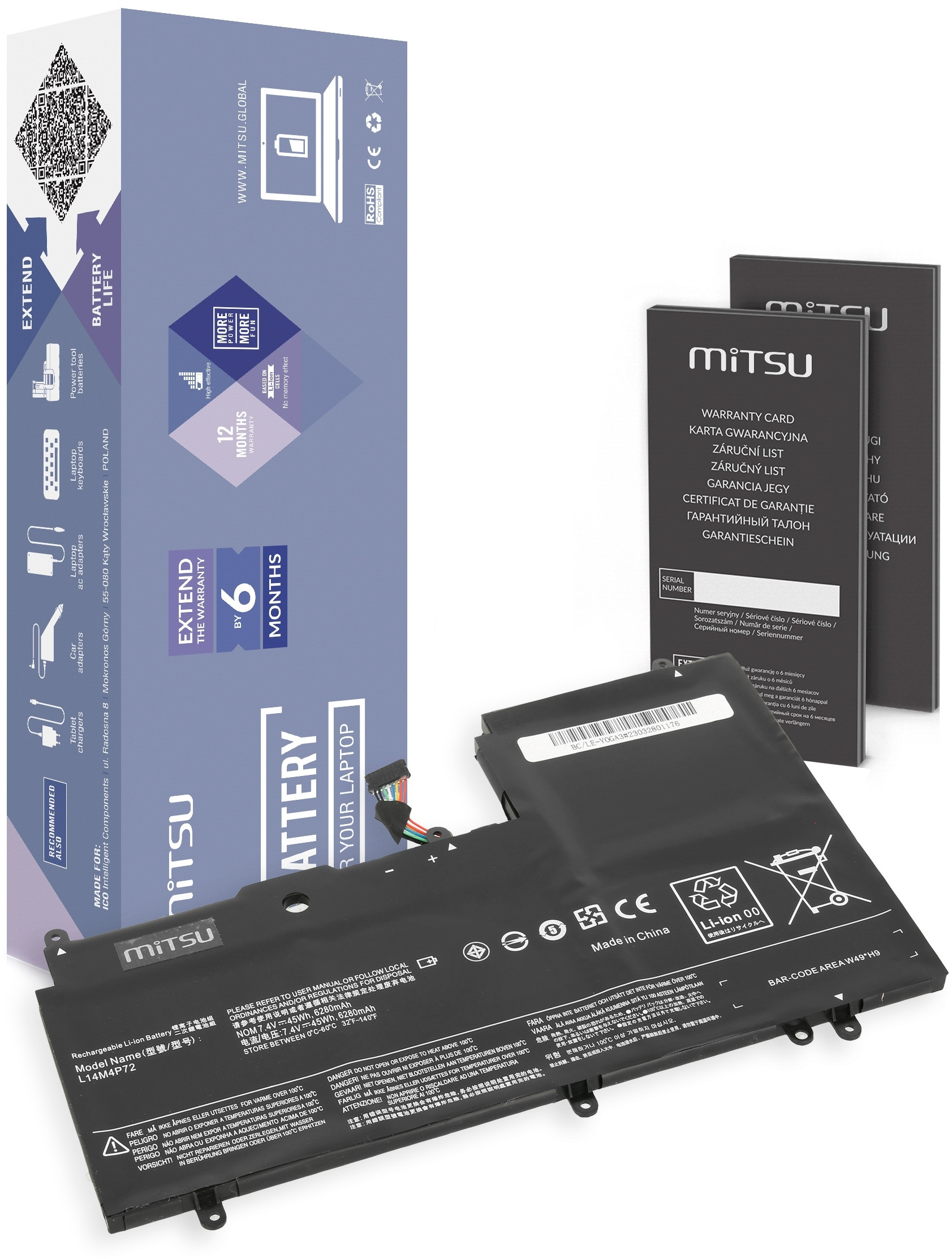 Zasilacz do laptopa Mitsu Bateria L14M4P72 do Lenovo Yoga 700-14ISK – Wydajność i jakość w atrakcyjnej cenie
