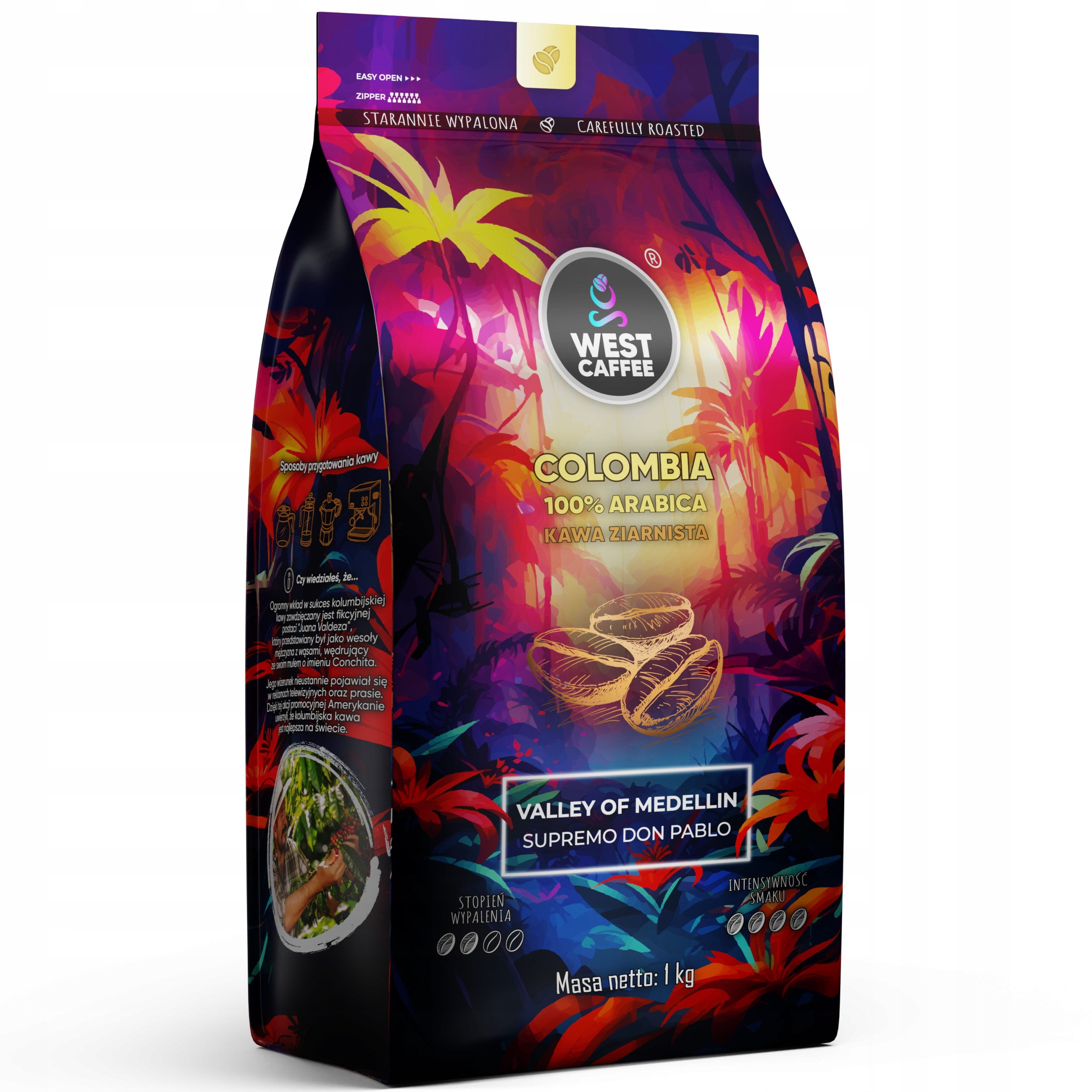 Kawa Ziarnista West Caffee 2KG ZESTAW Meksyk + Kolumbia – Doskonałe połączenie smaków