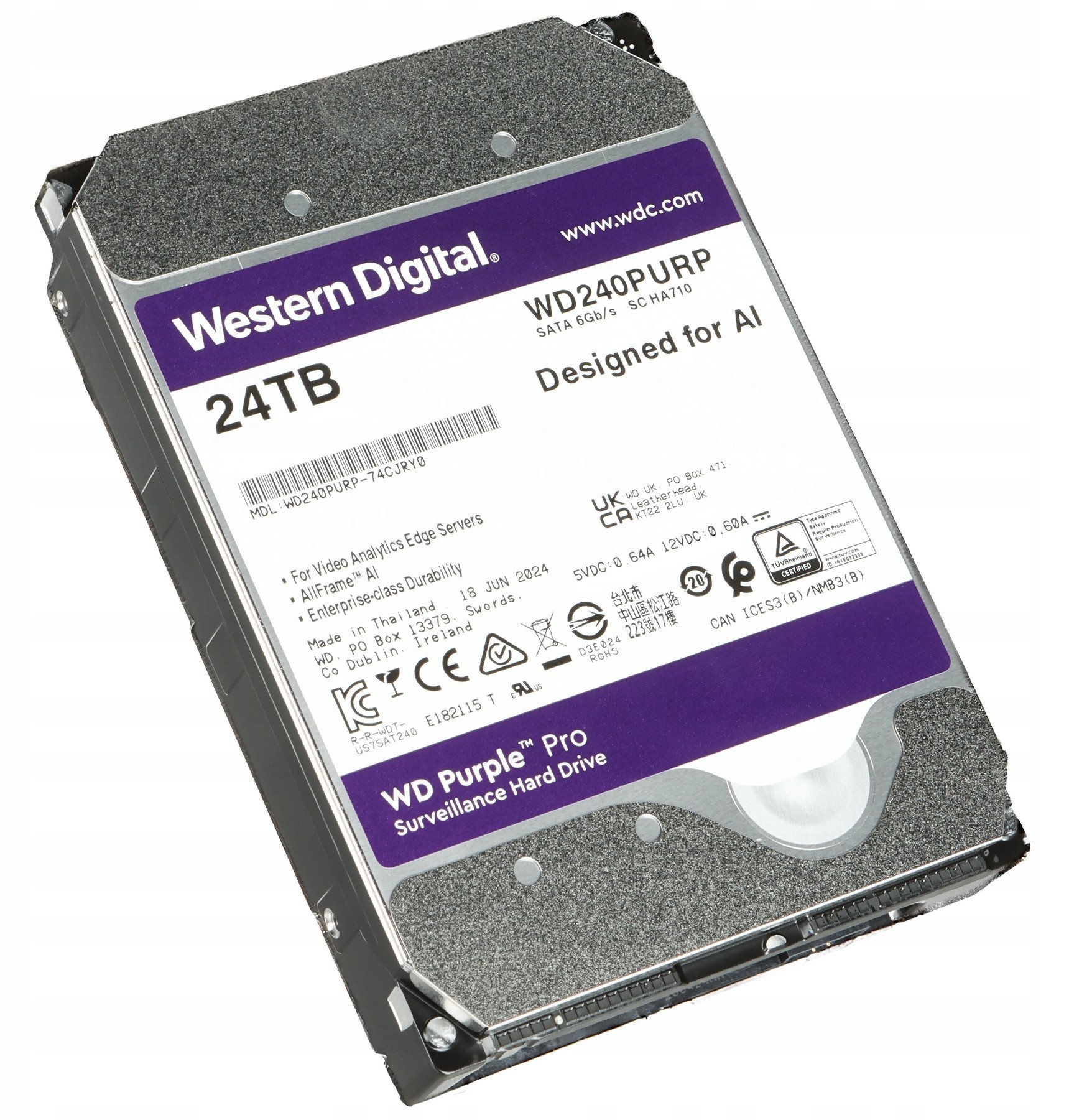 Dysk do rejestratora HDD-WD240PURP 24TB 24/7 Western Digital – Niezawodna pamięć do monitoringu