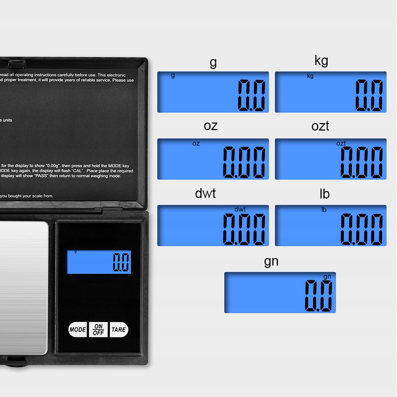 Wysoka dokładność pomiaru 0,01g