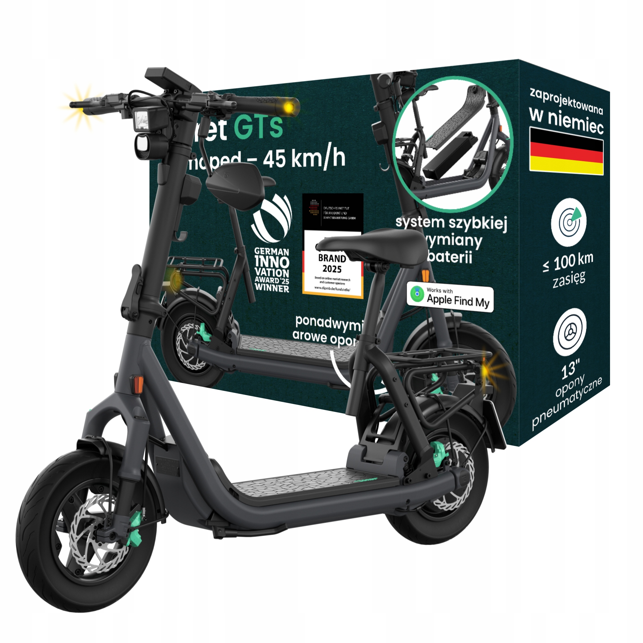 Egret GTs 45 km/h E-Scooter – Nowoczesna hulajnoga elektryczna z homologacją drogową