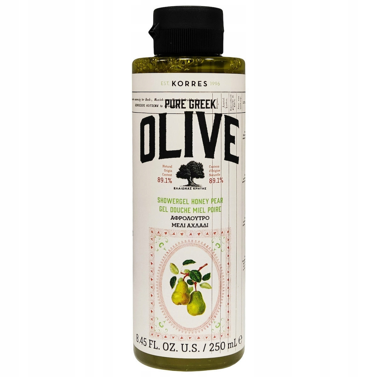 KORRES Pure Greek Olive żel pod prysznic Honey & Pear 250ml – Naturalna pielęgnacja dla Twojej skóry