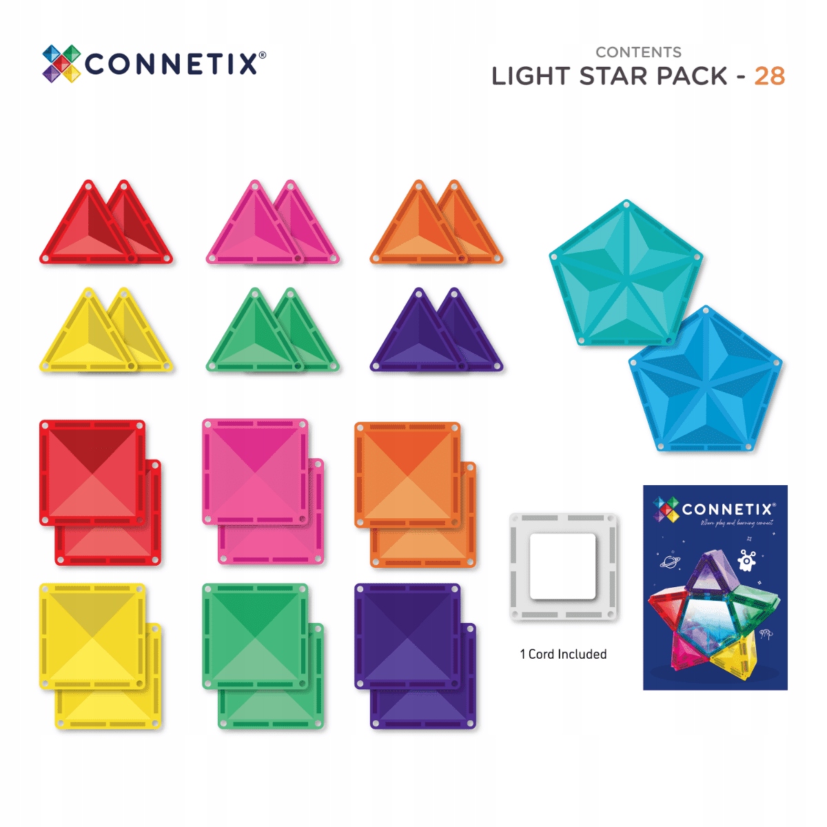 Zawartość zestawu – co znajdziesz w Connetix Light Star Pack