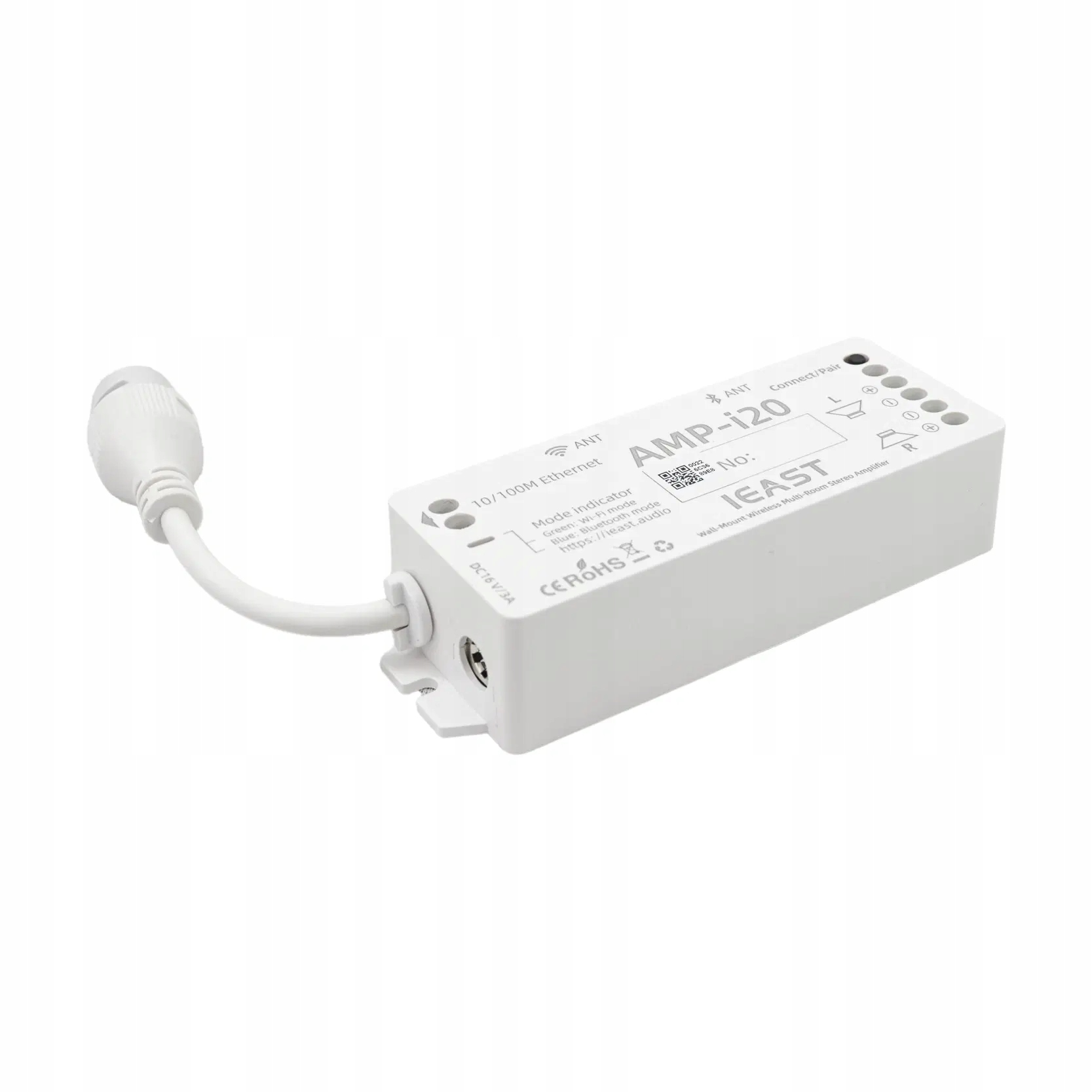 AMP-i20 – Bezprzewodowy wzmacniacz stereo multiroom do montażu ściennego