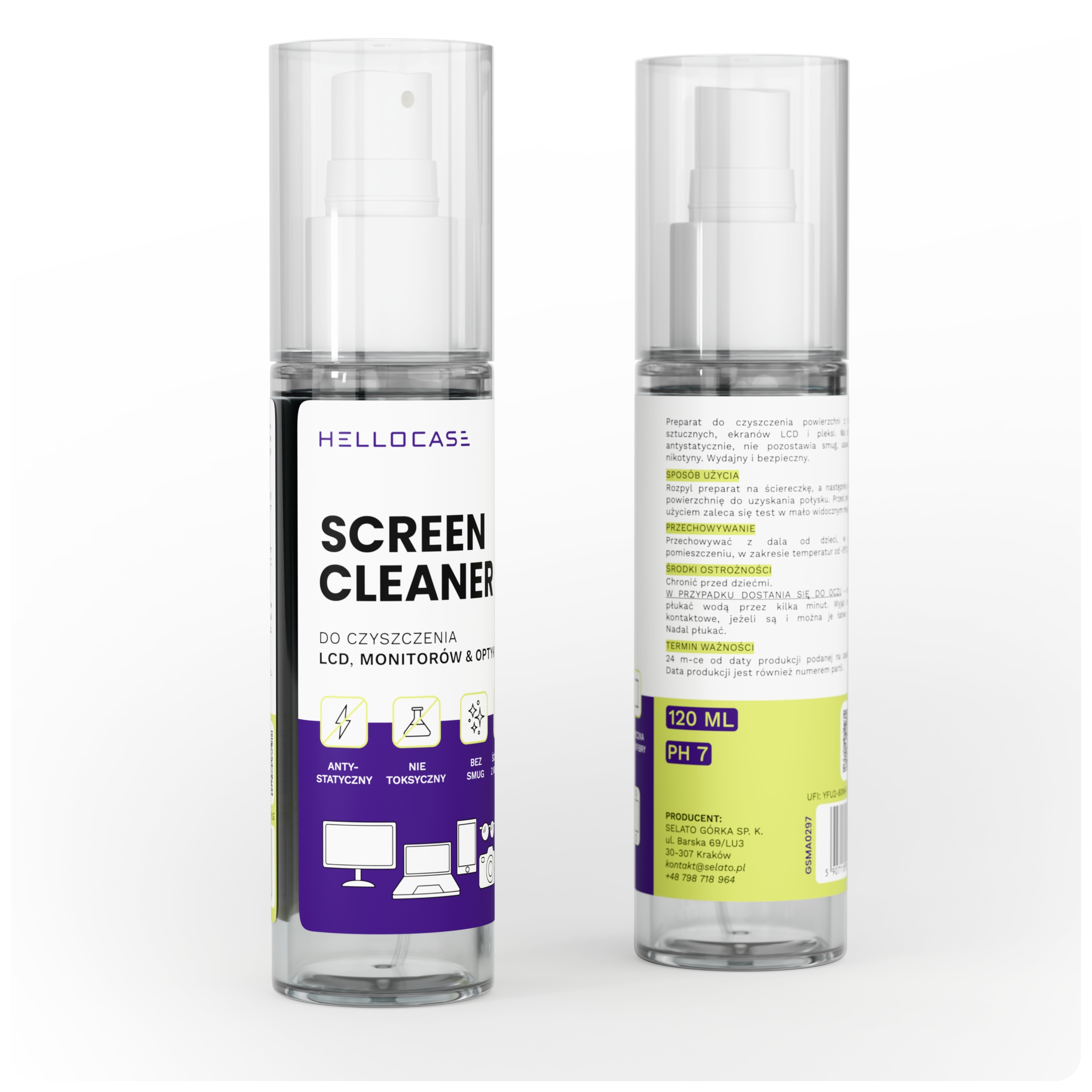 Płyn i Czyścik do Czyszczenia Ekranów LCD LED OLED Monitora 125 ml – Idealne rozwiązanie dla Twojego sprzętu