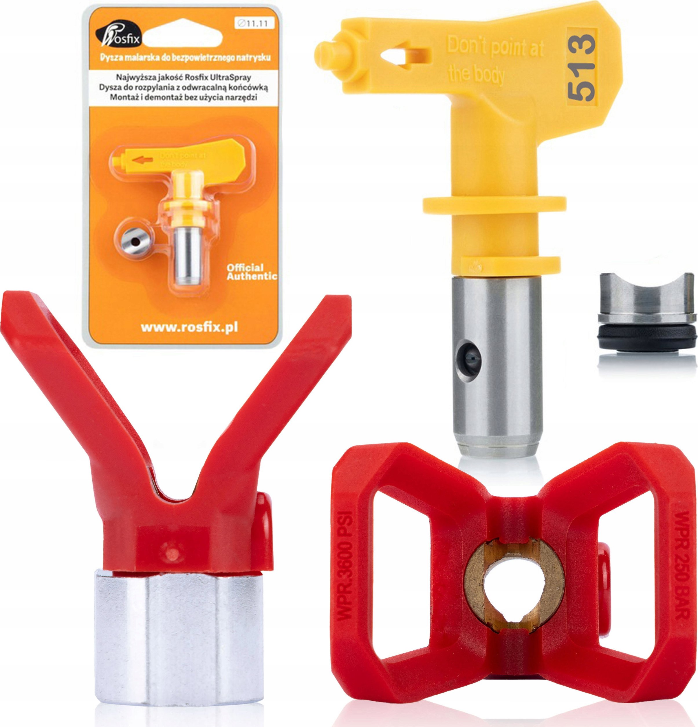 Rosfix Osłona dyszy do agregatu malarskiego + Dysza Malarska Rosfix Ultra Spray Model 513 – Idealne akcesoria malarskie