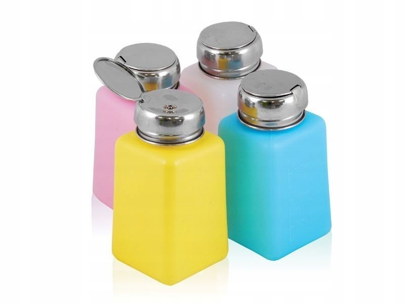 Butelka z pompką chrom 180 ml MIX KOLOR – Idealna do każdego gabinetu