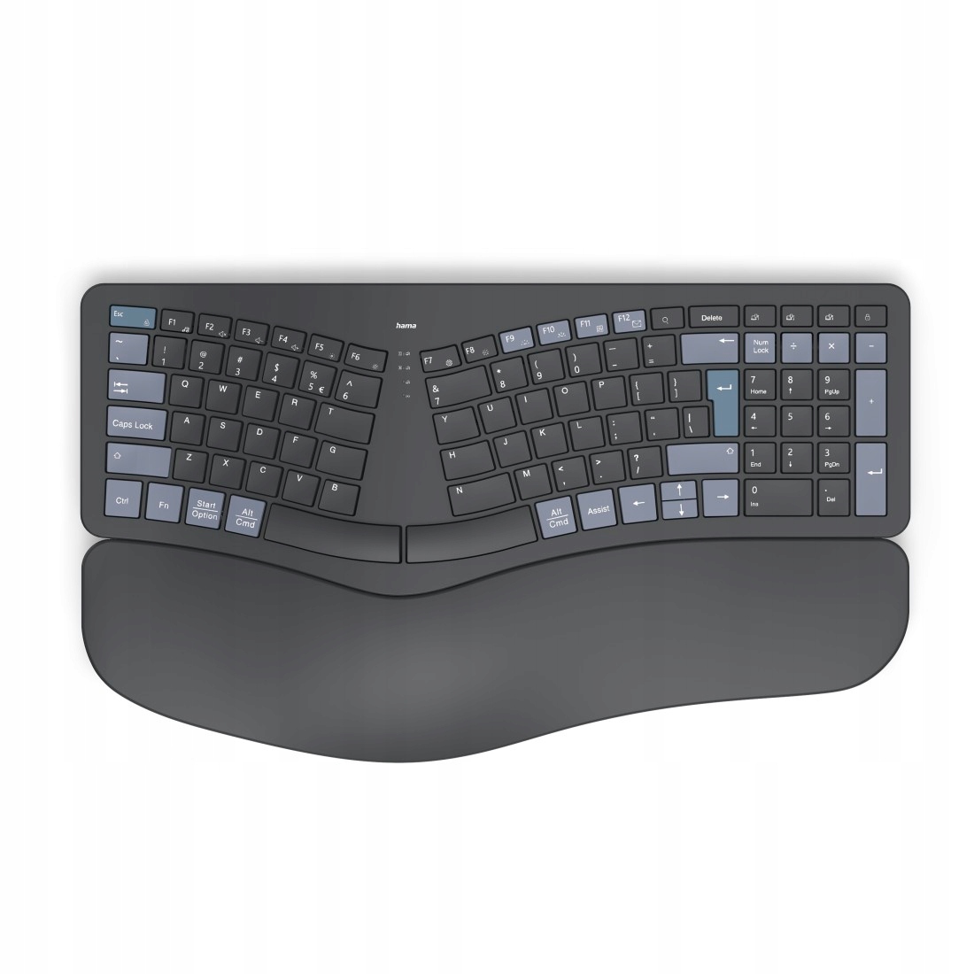 Hama ergonomiczna WK-900 czarna – Klawiatura bezprzewodowa dla komfortu pracy