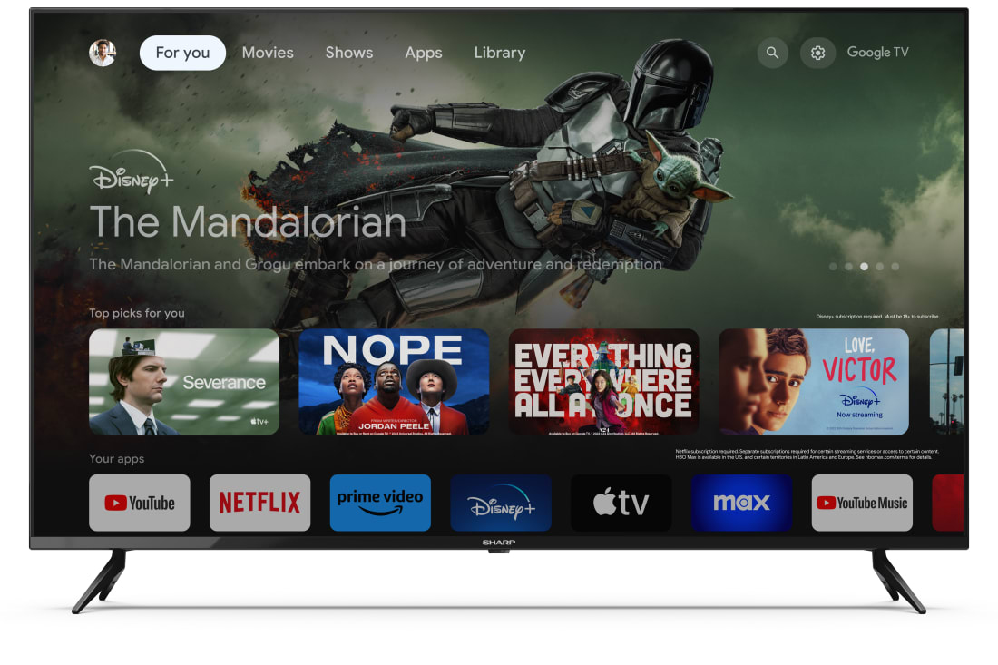 Wbudowane aplikacje: Netflix, Prime Video, YouTube