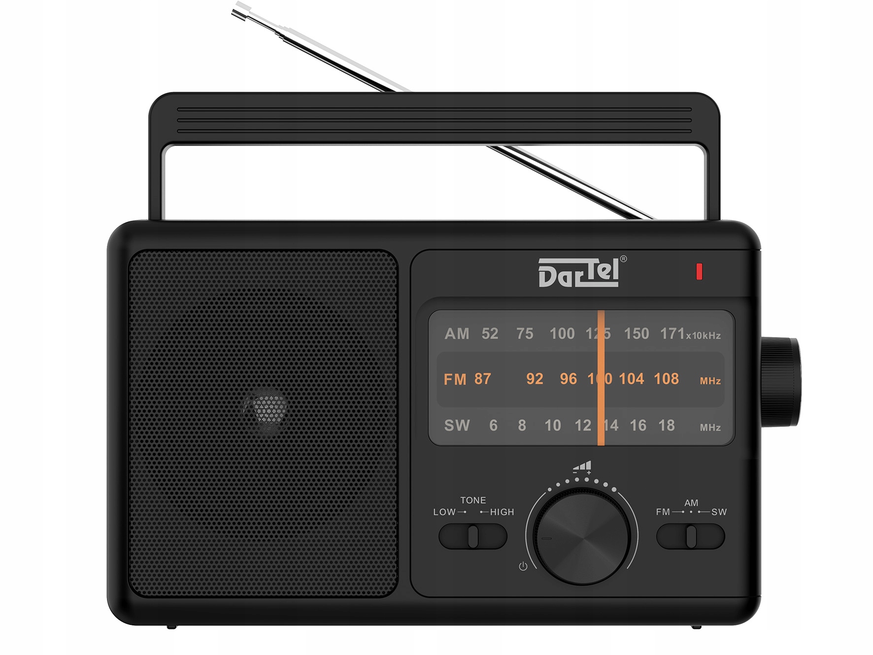 Radio Dartel RD-14 czarny – Przenośny odbiornik radiowy FM, AM, SW