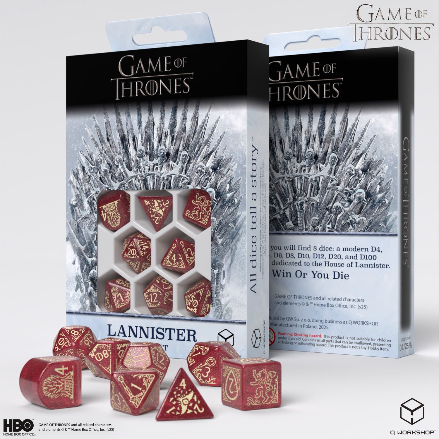 Komplet kości: Gra o Tron - Lannister – Zestaw dla prawdziwych fanów