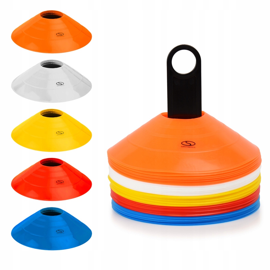 Pachołki talerzyki stożkowe 50szt. – Idealne do treningów i wyznaczania stref