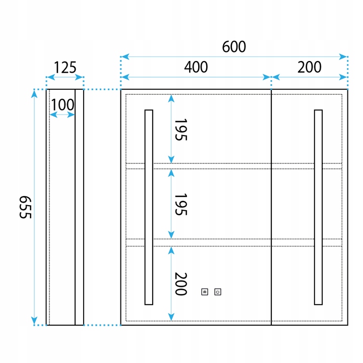 Szafka z lustrem LED M1015-60 60x65 – Nowoczesne rozwiązanie do Twojej łazienki