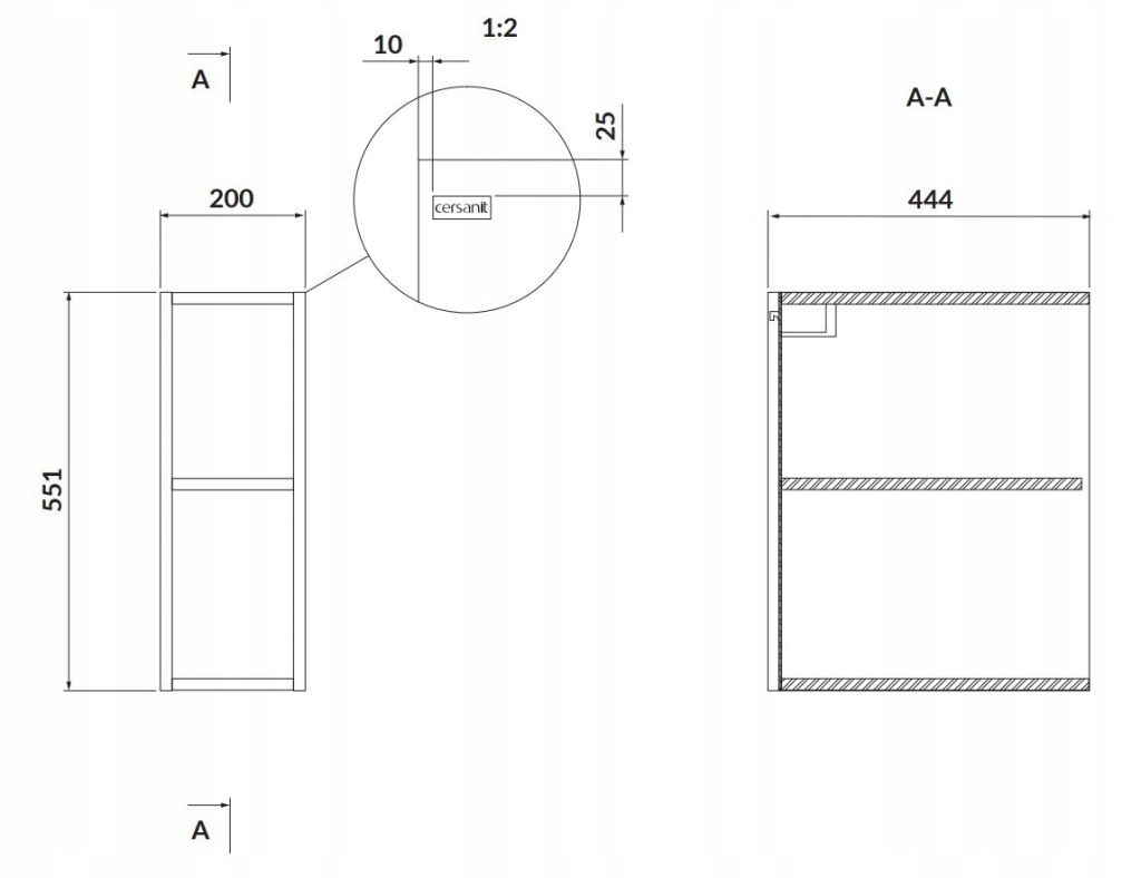 Idealne wymiary – Wysokość 55 cm, Szerokość 20 cm, Głębokość 44 cm