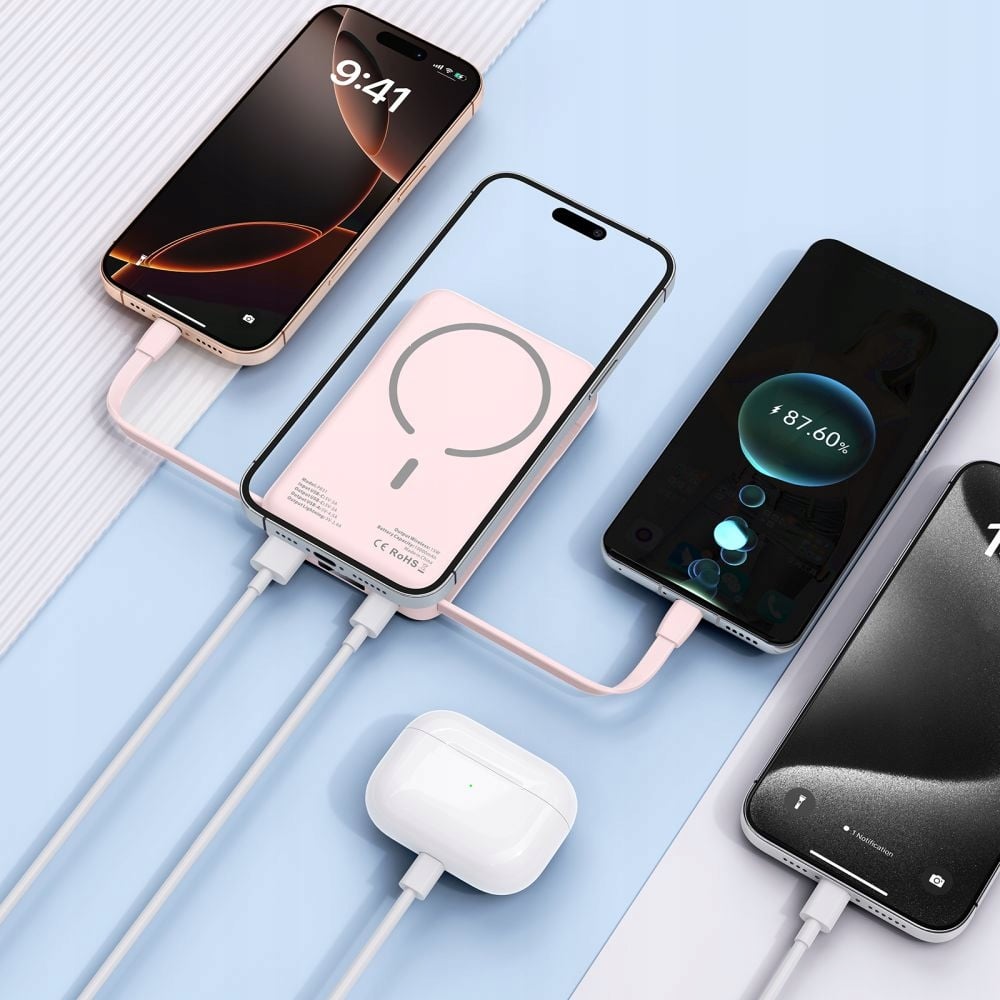 Wbudowane przewody USB-C i Lightning