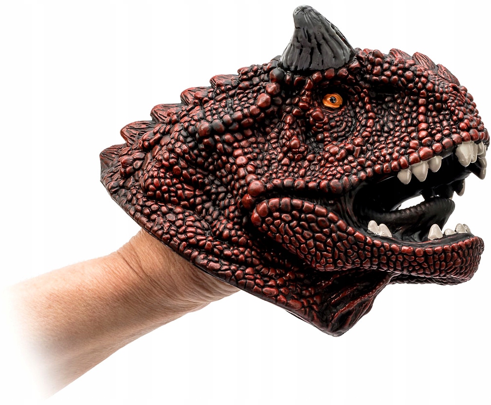 Pacynka z głową DINOZAURA z ROGAMI – Fantastyczna zabawa dla dzieci